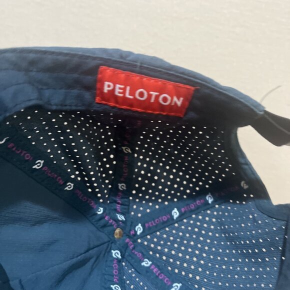 Peloton Cycling Running Gym Workout Hat Blue Adjustable Nylon Strapback - Picture 5 of 6
